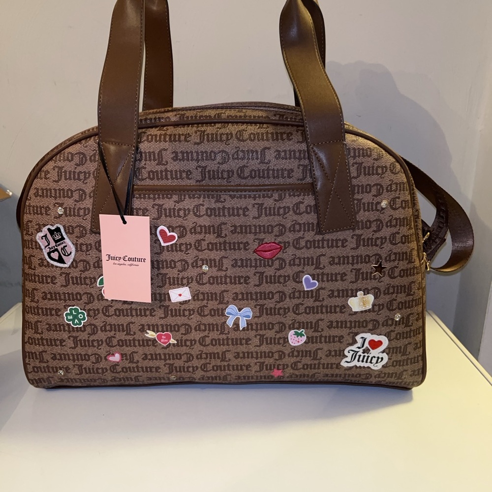 Juicy Couture Brown Logo Print Women's Weekender Bag